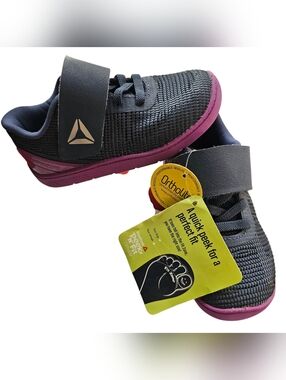Reebok Ventureflex Sneakers Black/Purple Peek 'N Fit Ortholite Toddler Size 7
